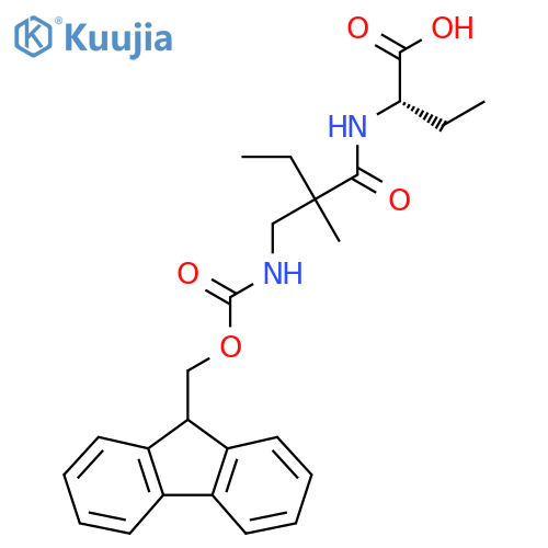 (2S)-2-{2-({(9H-fluoren-9-yl)methoxycarbonyl}amino)methyl-2-methylbutanamido}butanoic acid structure