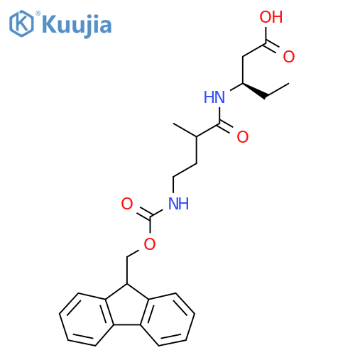 (3R)-3-4-({(9H-fluoren-9-yl)methoxycarbonyl}amino)-2-methylbutanamidopentanoic acid structure