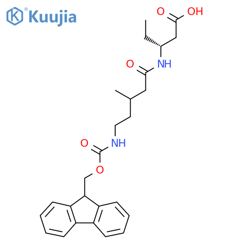 (3R)-3-5-({(9H-fluoren-9-yl)methoxycarbonyl}amino)-3-methylpentanamidopentanoic acid structure