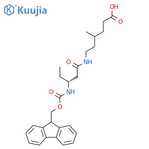 6-(3R)-3-({(9H-fluoren-9-yl)methoxycarbonyl}amino)pentanamido-4-methylhexanoic acid structure
