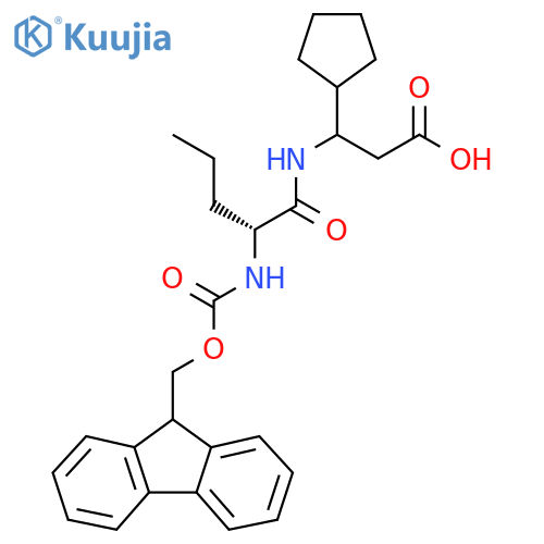 3-cyclopentyl-3-(2R)-2-({(9H-fluoren-9-yl)methoxycarbonyl}amino)pentanamidopropanoic acid structure