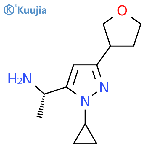 (1S)-1-1-cyclopropyl-3-(oxolan-3-yl)-1H-pyrazol-5-ylethan-1-amine structure