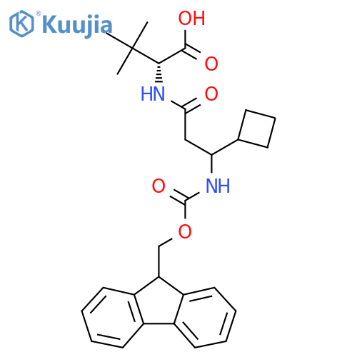 (2R)-2-3-cyclobutyl-3-({(9H-fluoren-9-yl)methoxycarbonyl}amino)propanamido-3,3-dimethylbutanoic acid structure