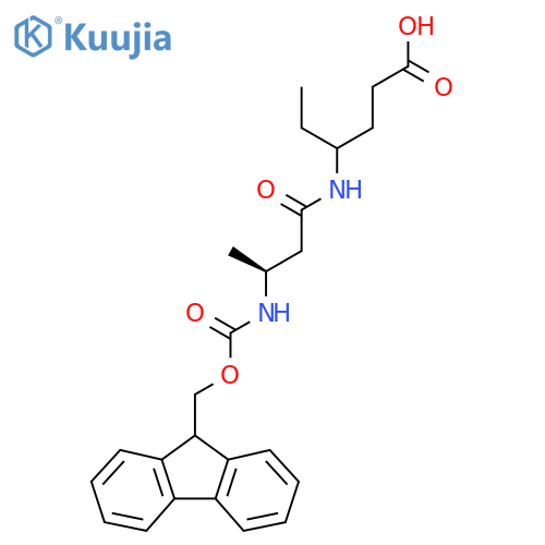 4-[(3S)-3-({[(9H-fluoren-9-yl)methoxy]carbonyl}amino)butanamido]hexanoic acid structure