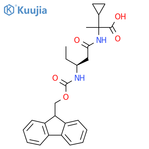 2-cyclopropyl-2-(3S)-3-({(9H-fluoren-9-yl)methoxycarbonyl}amino)pentanamidopropanoic acid structure