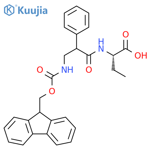(2S)-2-3-({(9H-fluoren-9-yl)methoxycarbonyl}amino)-2-phenylpropanamidobutanoic acid structure