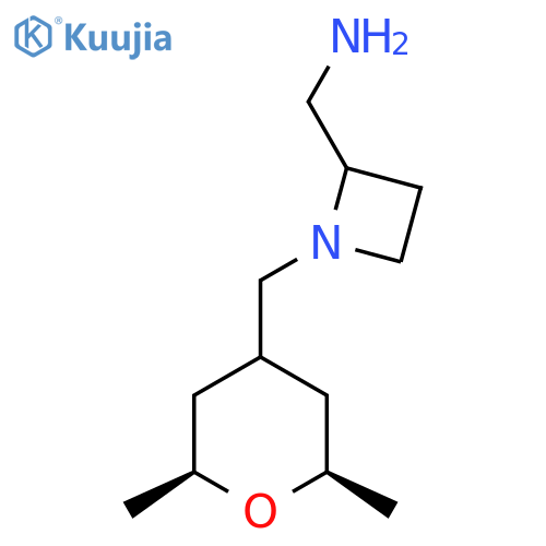 (1-{(2R,6S)-2,6-dimethyloxan-4-ylmethyl}azetidin-2-yl)methanamine structure