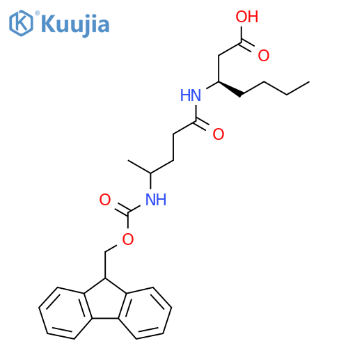 (3R)-3-4-({(9H-fluoren-9-yl)methoxycarbonyl}amino)pentanamidoheptanoic acid structure