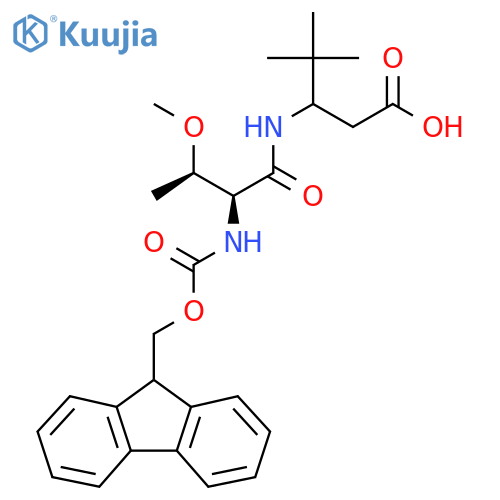 3-(2S,3R)-2-({(9H-fluoren-9-yl)methoxycarbonyl}amino)-3-methoxybutanamido-4,4-dimethylpentanoic acid structure