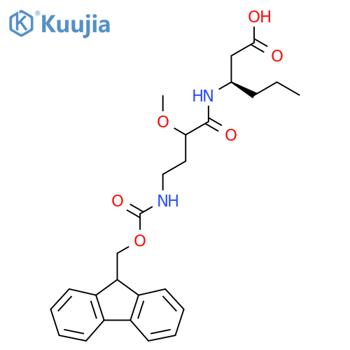 (3R)-3-4-({(9H-fluoren-9-yl)methoxycarbonyl}amino)-2-methoxybutanamidohexanoic acid structure