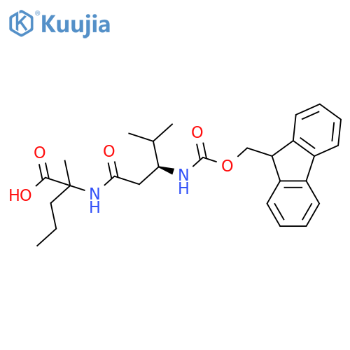 2-(3S)-3-({(9H-fluoren-9-yl)methoxycarbonyl}amino)-4-methylpentanamido-2-methylpentanoic acid structure