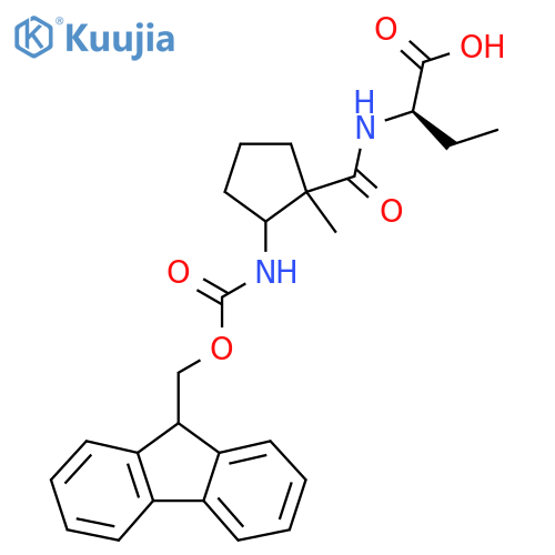 (2R)-2-{2-({(9H-fluoren-9-yl)methoxycarbonyl}amino)-1-methylcyclopentylformamido}butanoic acid structure