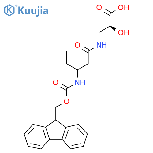 (2S)-3-3-({(9H-fluoren-9-yl)methoxycarbonyl}amino)pentanamido-2-hydroxypropanoic acid structure