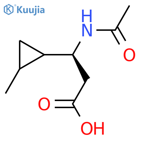 (3S)-3-acetamido-3-(2-methylcyclopropyl)propanoic acid structure