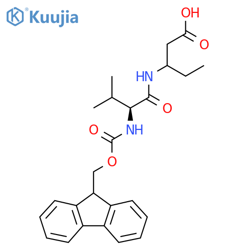 3-(2S)-2-({(9H-fluoren-9-yl)methoxycarbonyl}amino)-3-methylbutanamidopentanoic acid structure