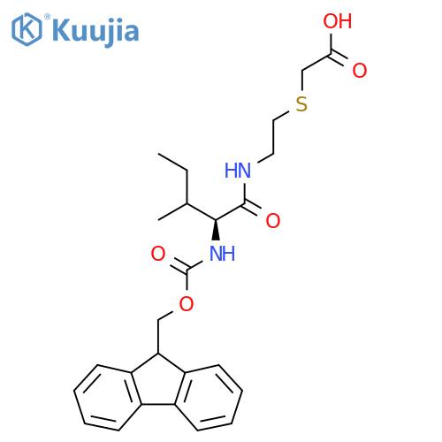 2-({2-(2S)-2-({(9H-fluoren-9-yl)methoxycarbonyl}amino)-3-methylpentanamidoethyl}sulfanyl)acetic acid structure