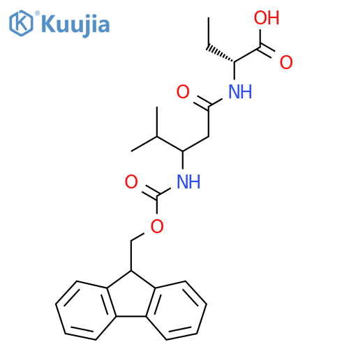 (2R)-2-3-({(9H-fluoren-9-yl)methoxycarbonyl}amino)-4-methylpentanamidobutanoic acid structure