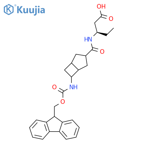 (3R)-3-{6-({(9H-fluoren-9-yl)methoxycarbonyl}amino)bicyclo3.2.0heptan-3-ylformamido}pentanoic acid structure