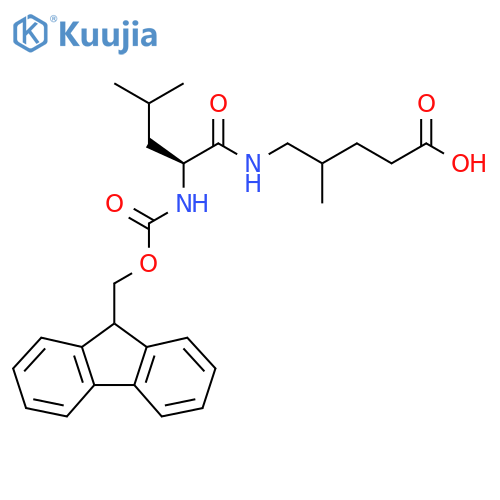5-(2S)-2-({(9H-fluoren-9-yl)methoxycarbonyl}amino)-4-methylpentanamido-4-methylpentanoic acid structure