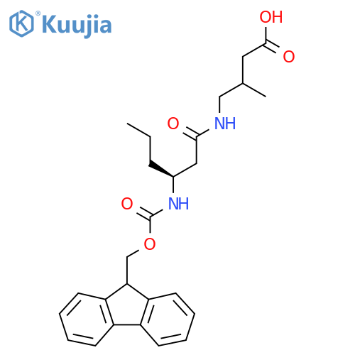 4-(3S)-3-({(9H-fluoren-9-yl)methoxycarbonyl}amino)hexanamido-3-methylbutanoic acid structure