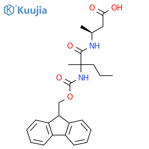 (3S)-3-2-({(9H-fluoren-9-yl)methoxycarbonyl}amino)-2-methylpentanamidobutanoic acid structure