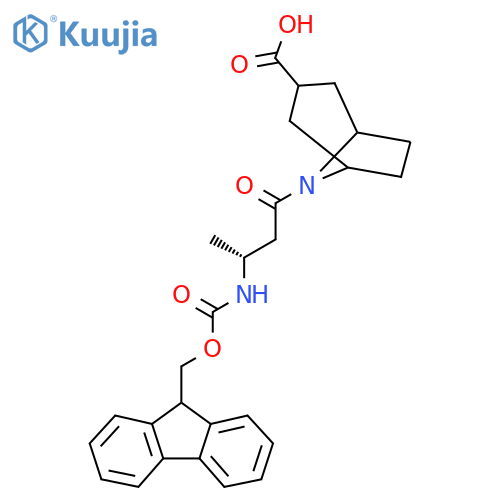 8-(3R)-3-({(9H-fluoren-9-yl)methoxycarbonyl}amino)butanoyl-8-azabicyclo3.2.1octane-3-carboxylic acid structure