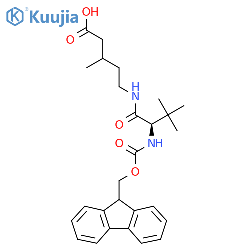5-(2R)-2-({(9H-fluoren-9-yl)methoxycarbonyl}amino)-3,3-dimethylbutanamido-3-methylpentanoic acid structure