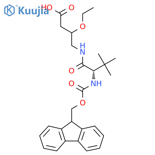 3-ethoxy-4-(2S)-2-({(9H-fluoren-9-yl)methoxycarbonyl}amino)-3,3-dimethylbutanamidobutanoic acid structure