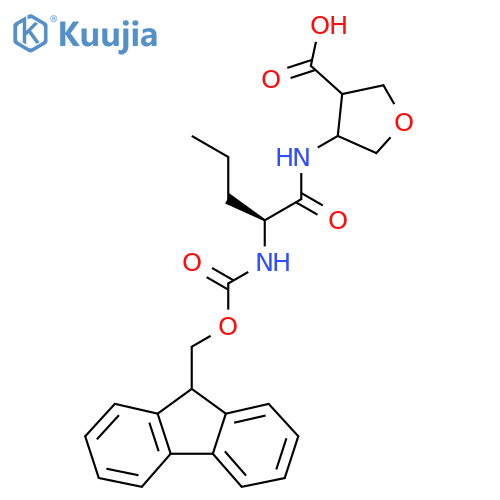 4-(2S)-2-({(9H-fluoren-9-yl)methoxycarbonyl}amino)pentanamidooxolane-3-carboxylic acid structure