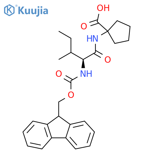 1-(2S)-2-({(9H-fluoren-9-yl)methoxycarbonyl}amino)-3-methylpentanamidocyclopentane-1-carboxylic acid structure