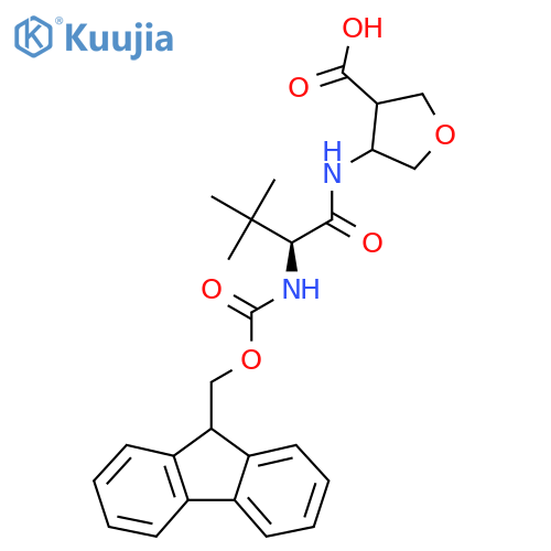 4-(2S)-2-({(9H-fluoren-9-yl)methoxycarbonyl}amino)-3,3-dimethylbutanamidooxolane-3-carboxylic acid structure