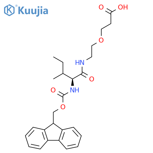 3-{2-(2S)-2-({(9H-fluoren-9-yl)methoxycarbonyl}amino)-3-methylpentanamidoethoxy}propanoic acid structure