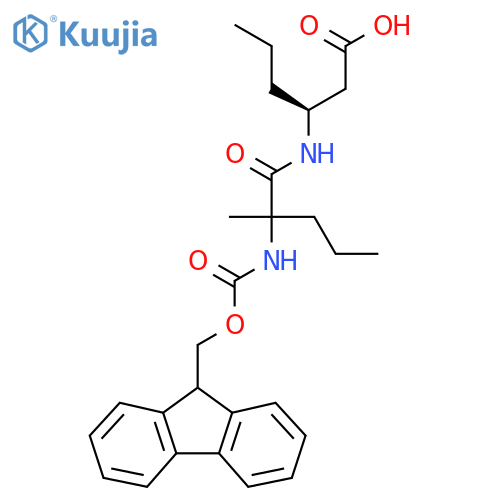 (3S)-3-2-({(9H-fluoren-9-yl)methoxycarbonyl}amino)-2-methylpentanamidohexanoic acid structure