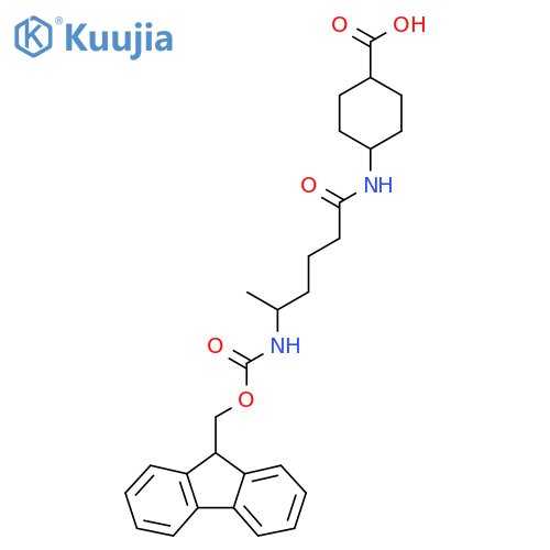 (1r,4r)-4-5-({(9H-fluoren-9-yl)methoxycarbonyl}amino)hexanamidocyclohexane-1-carboxylic acid structure