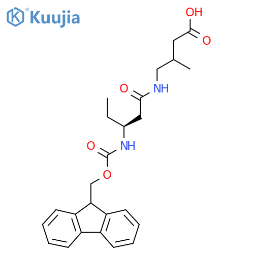 4-(3S)-3-({(9H-fluoren-9-yl)methoxycarbonyl}amino)pentanamido-3-methylbutanoic acid structure