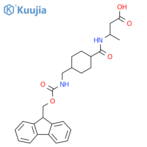 3-{(1r,4r)-4-({(9H-fluoren-9-yl)methoxycarbonyl}amino)methylcyclohexylformamido}butanoic acid structure