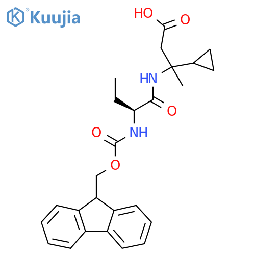 3-cyclopropyl-3-(2S)-2-({(9H-fluoren-9-yl)methoxycarbonyl}amino)butanamidobutanoic acid structure