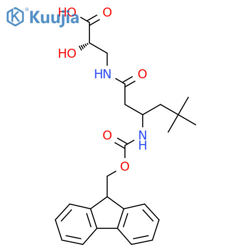 (2S)-3-3-({(9H-fluoren-9-yl)methoxycarbonyl}amino)-5,5-dimethylhexanamido-2-hydroxypropanoic acid structure