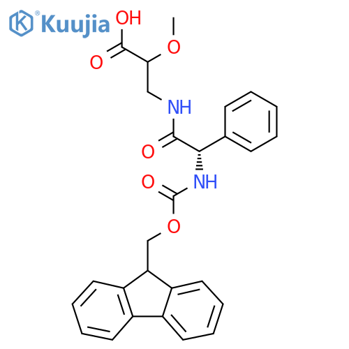 3-(2S)-2-({(9H-fluoren-9-yl)methoxycarbonyl}amino)-2-phenylacetamido-2-methoxypropanoic acid structure