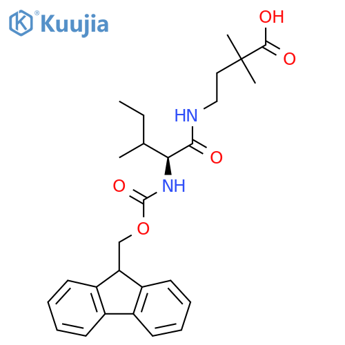 4-(2S)-2-({(9H-fluoren-9-yl)methoxycarbonyl}amino)-3-methylpentanamido-2,2-dimethylbutanoic acid structure