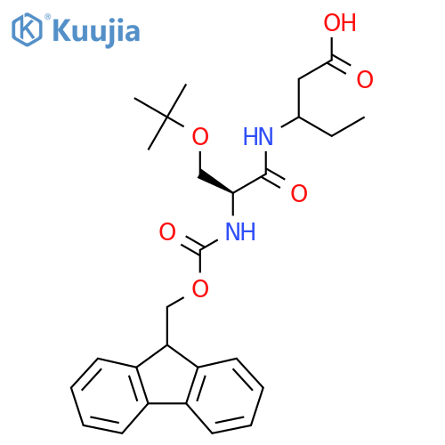 3-(2S)-3-(tert-butoxy)-2-({(9H-fluoren-9-yl)methoxycarbonyl}amino)propanamidopentanoic acid structure