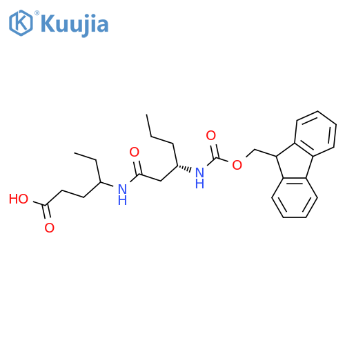 4-(3S)-3-({(9H-fluoren-9-yl)methoxycarbonyl}amino)hexanamidohexanoic acid structure