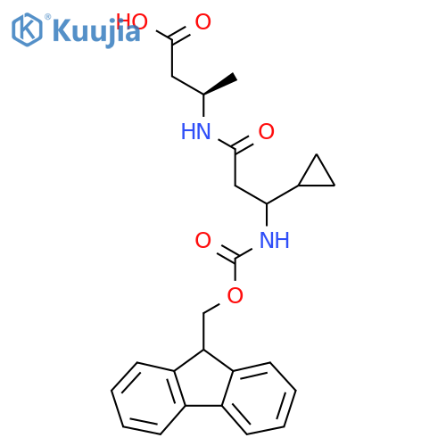 (3R)-3-3-cyclopropyl-3-({(9H-fluoren-9-yl)methoxycarbonyl}amino)propanamidobutanoic acid structure