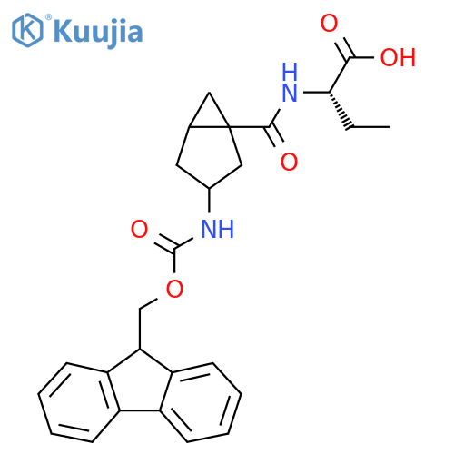 (2S)-2-{3-({(9H-fluoren-9-yl)methoxycarbonyl}amino)bicyclo3.1.0hexan-1-ylformamido}butanoic acid structure