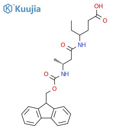4-(3R)-3-({(9H-fluoren-9-yl)methoxycarbonyl}amino)butanamidohexanoic acid structure