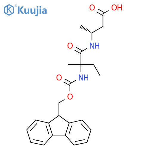 (3R)-3-2-({(9H-fluoren-9-yl)methoxycarbonyl}amino)-2-methylbutanamidobutanoic acid structure
