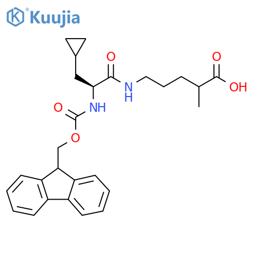 5-(2S)-3-cyclopropyl-2-({(9H-fluoren-9-yl)methoxycarbonyl}amino)propanamido-2-methylpentanoic acid structure