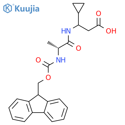 3-cyclopropyl-3-(2R)-2-({(9H-fluoren-9-yl)methoxycarbonyl}amino)propanamidopropanoic acid structure