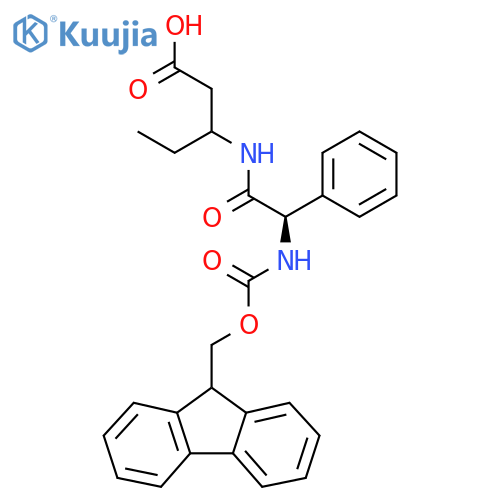 3-(2R)-2-({(9H-fluoren-9-yl)methoxycarbonyl}amino)-2-phenylacetamidopentanoic acid structure