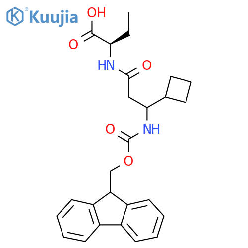 (2R)-2-3-cyclobutyl-3-({(9H-fluoren-9-yl)methoxycarbonyl}amino)propanamidobutanoic acid structure